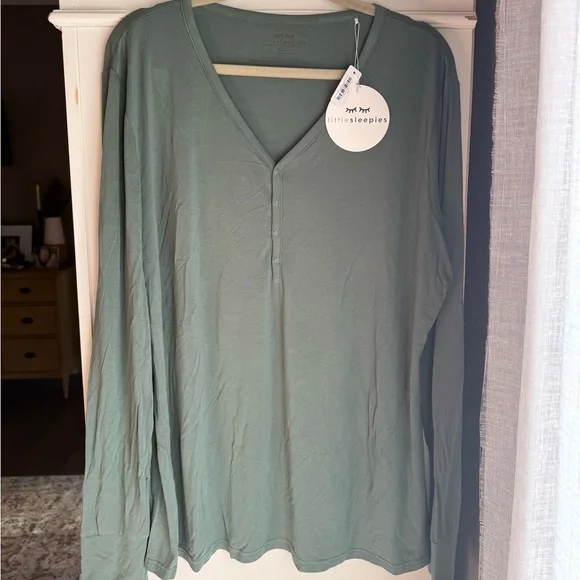 Little Sleepies Sage Long Sleeve Top - Picture 1 of 3